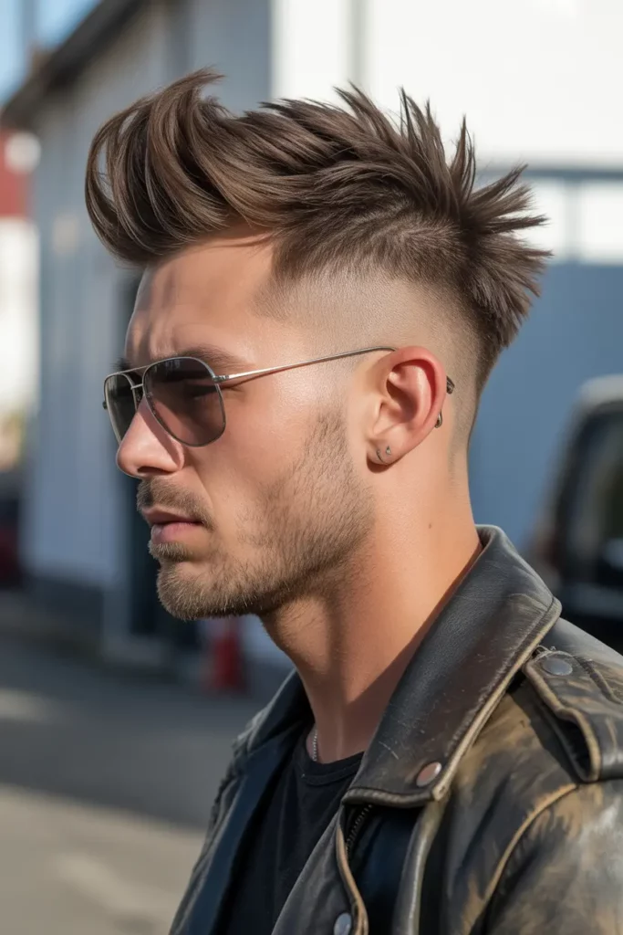 Skin Fade Mullet with Mohawk Influence