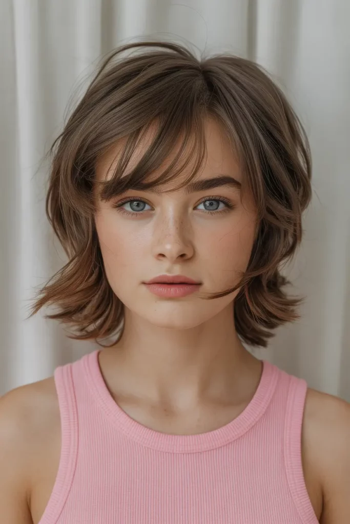 Soft Mullet with Baby Bangs