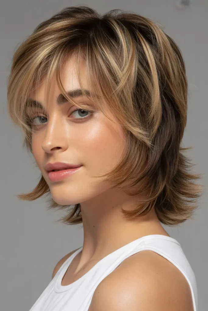 Soft Mullet with Chunky Highlights