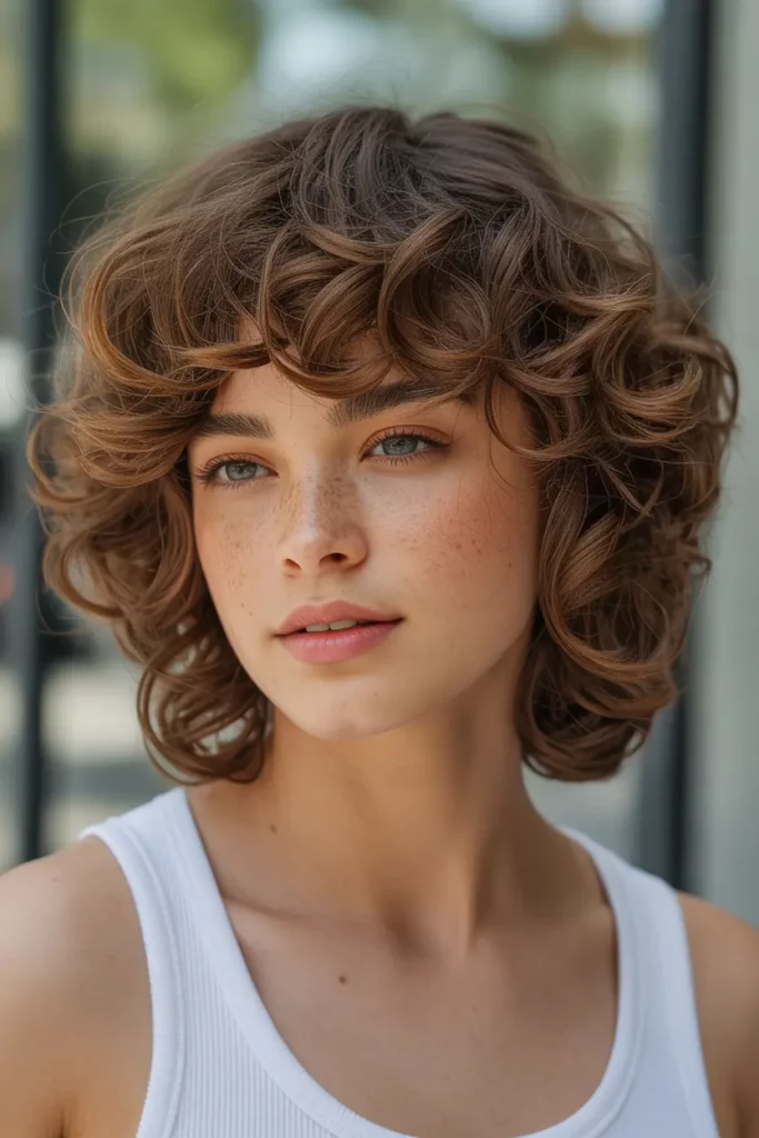 Soft Mullet with Messy Curls