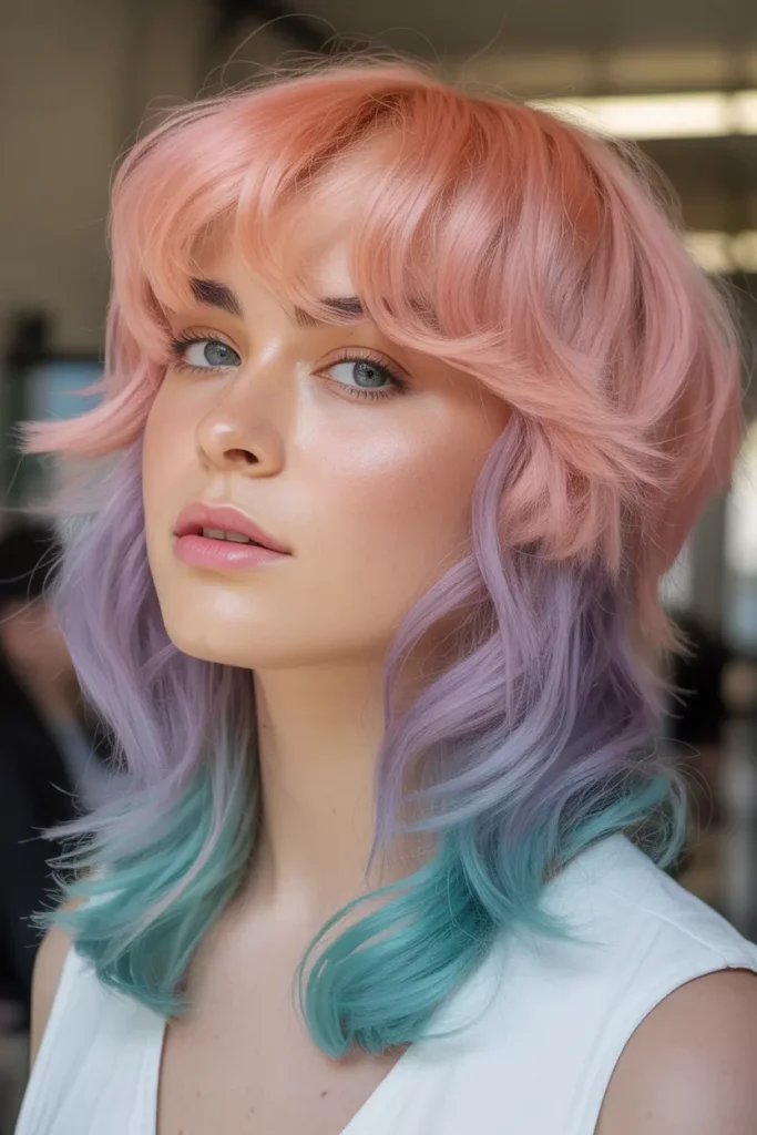 Soft Mullet with Pastel Tones