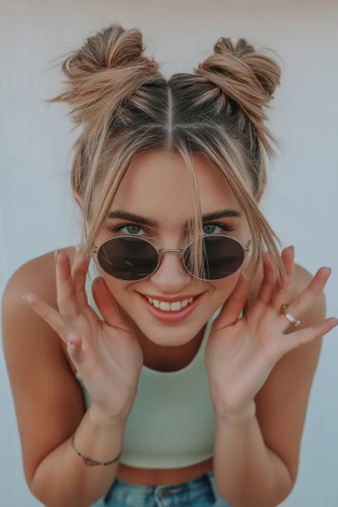 Space Buns Hairstyles For Greasy Hair