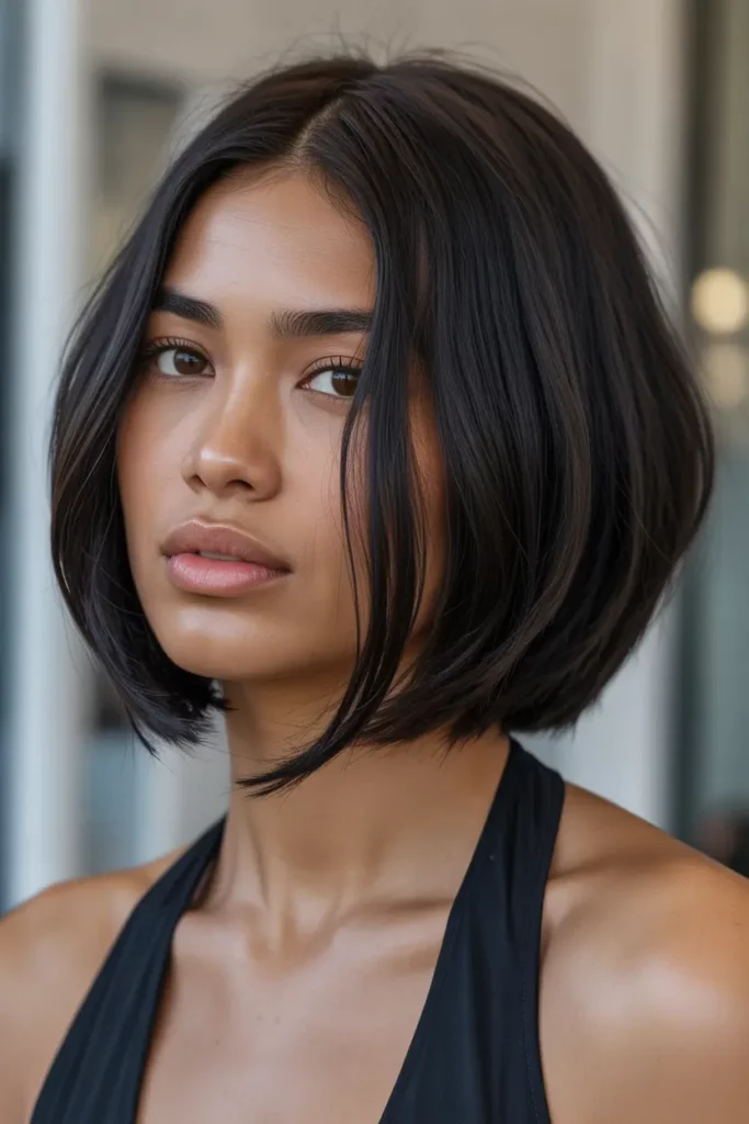 Straight Sleek Shaggy Lob