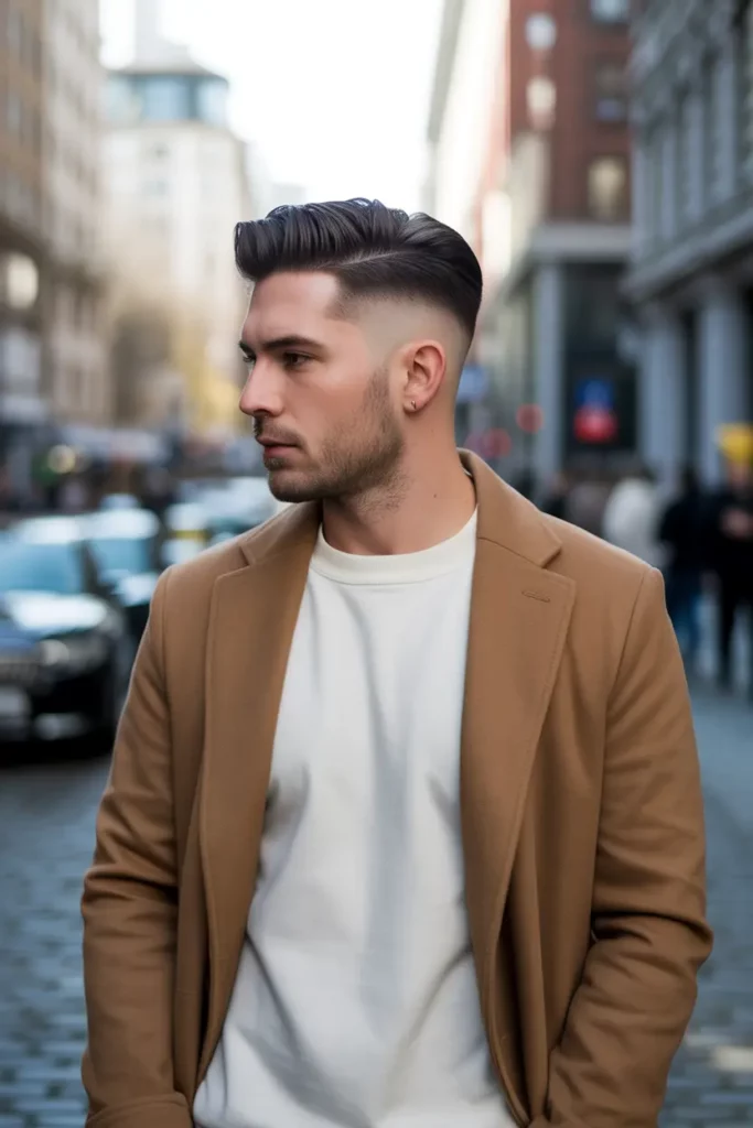 Taper Fade Mullet with Side Part