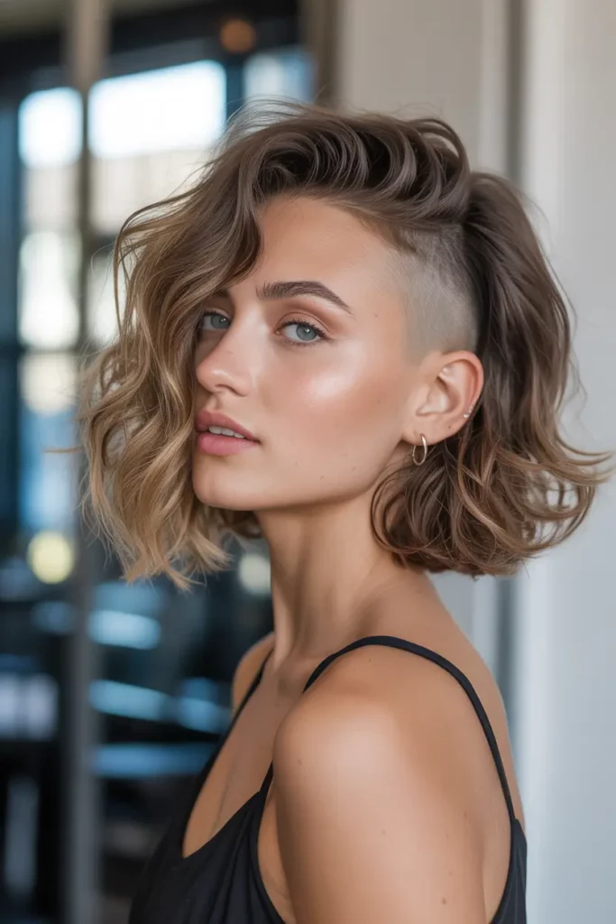 Textured Wavy Undercut Bob