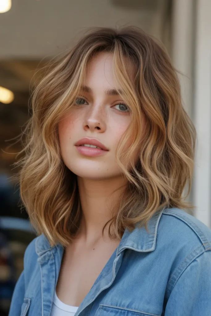 Tousled Shoulder-Length Waves