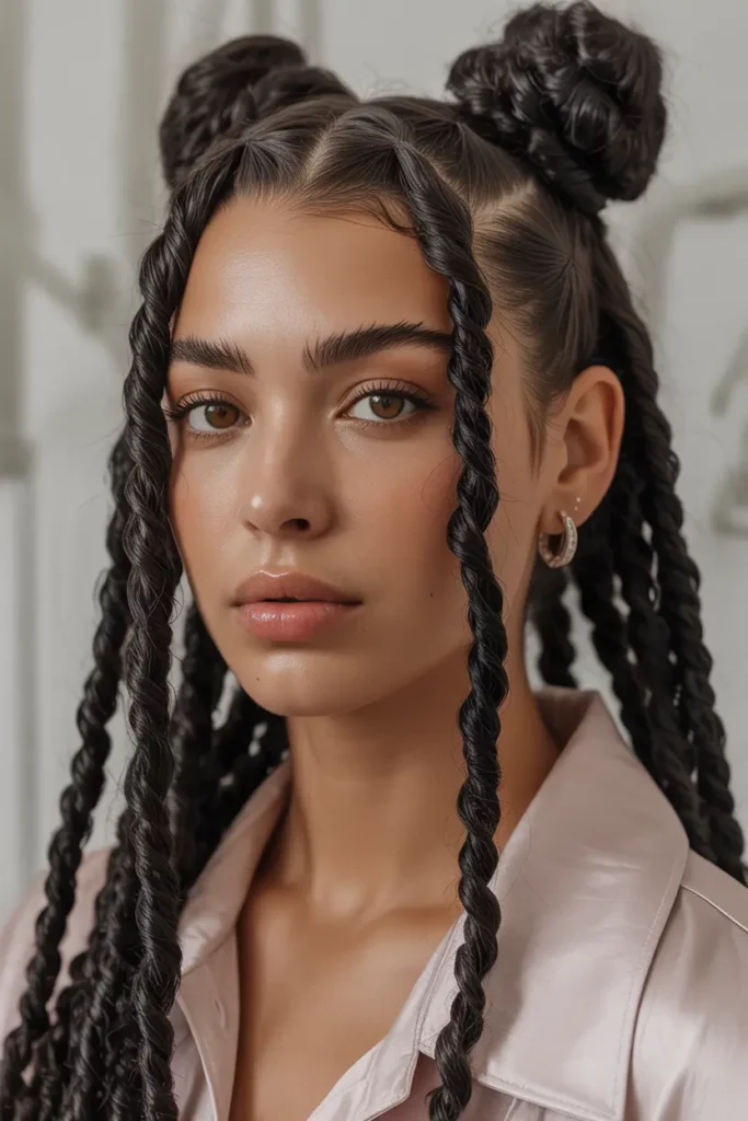 Twisted Half-Up Hairstyles For Greasy Hair