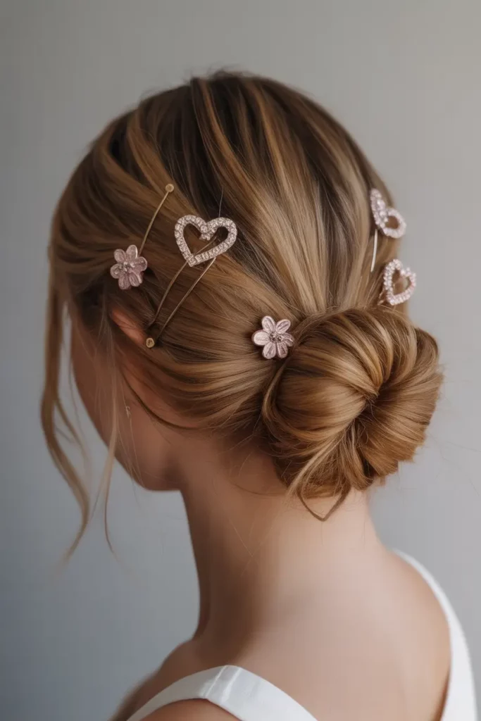 Twisted Side Bun with Decorative Pins