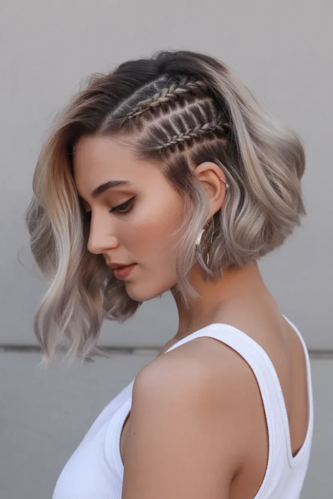 Undercut Bob with Braided Crown