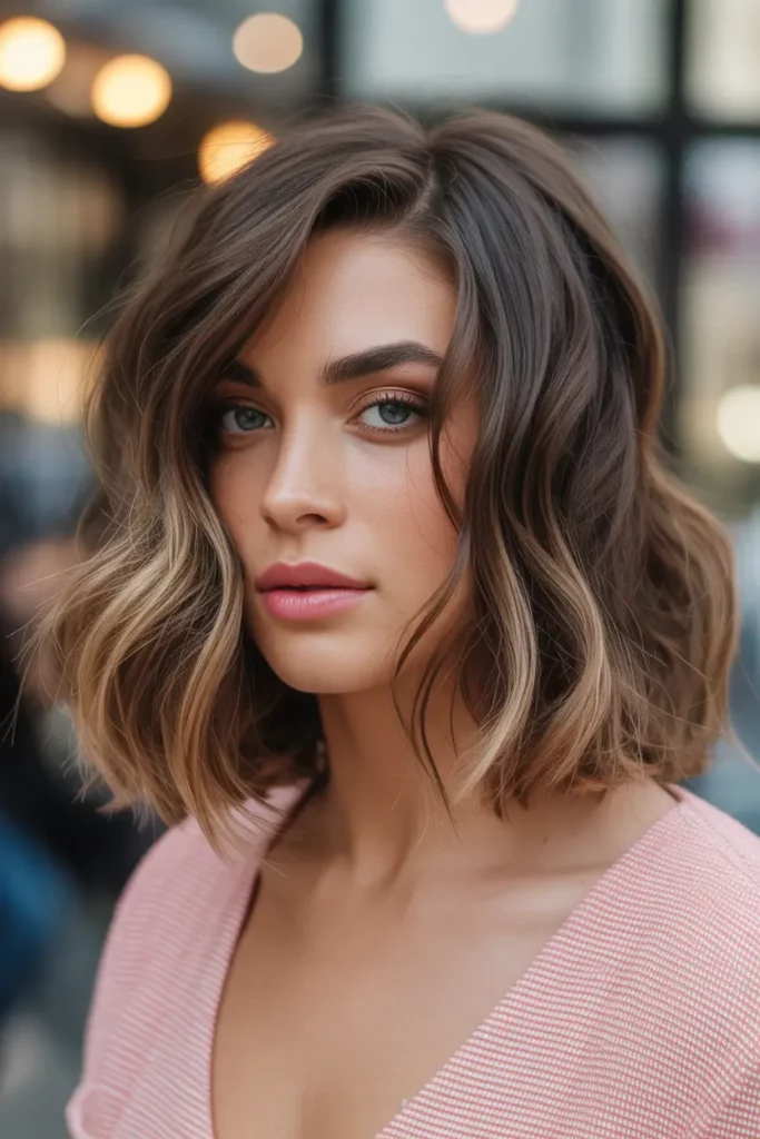 Wavy Lob with Subtle Highlights