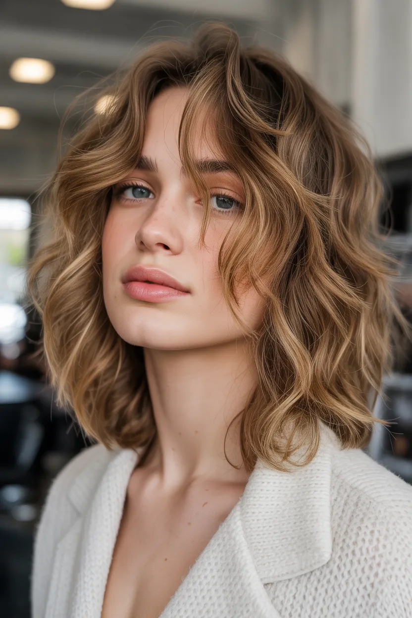Wavy Medium Shag with Tousled Layers