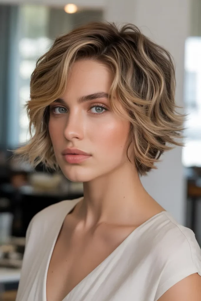 Wavy Shag with Side Part