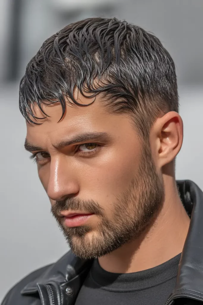 Wet Look Wolf Cut Men’s Style