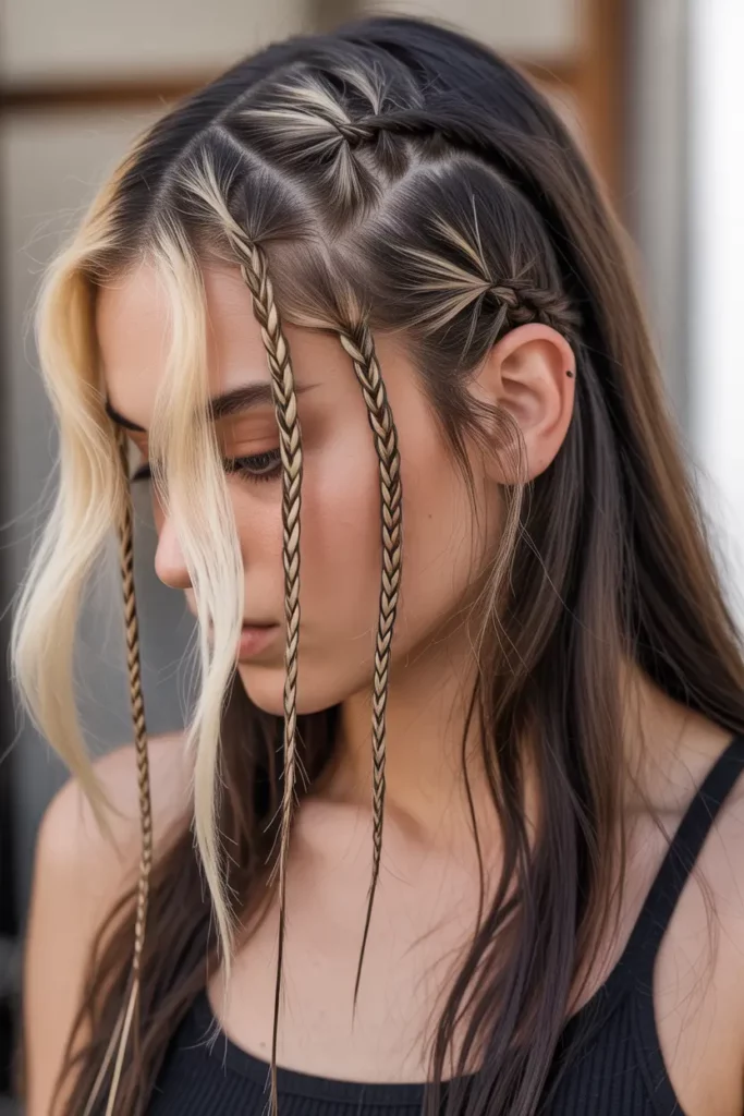 Y2K Skunk Hair with Braided Accents
