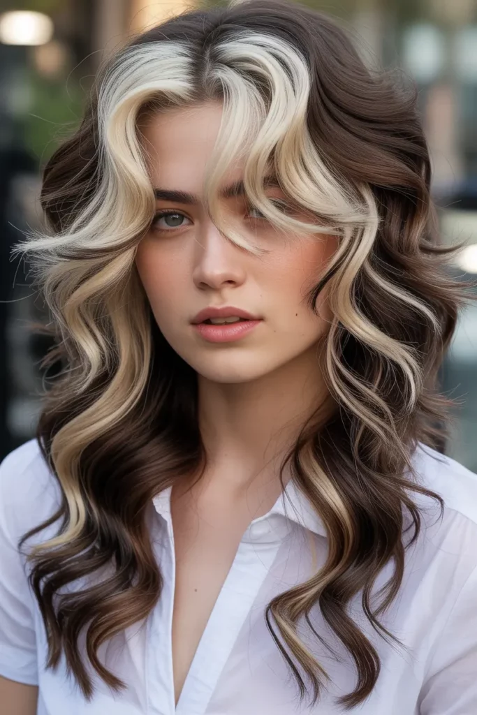 Y2K Skunk Hair with Chunky Highlights