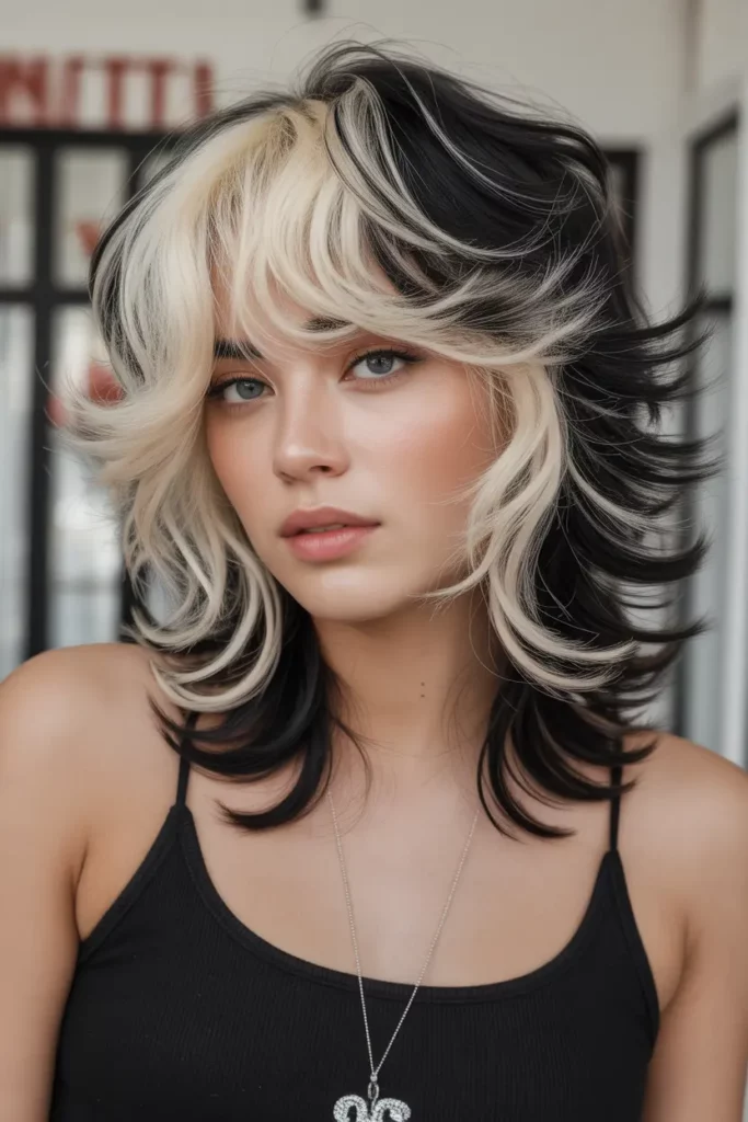 Y2K Skunk Hair with High Contrast Layers