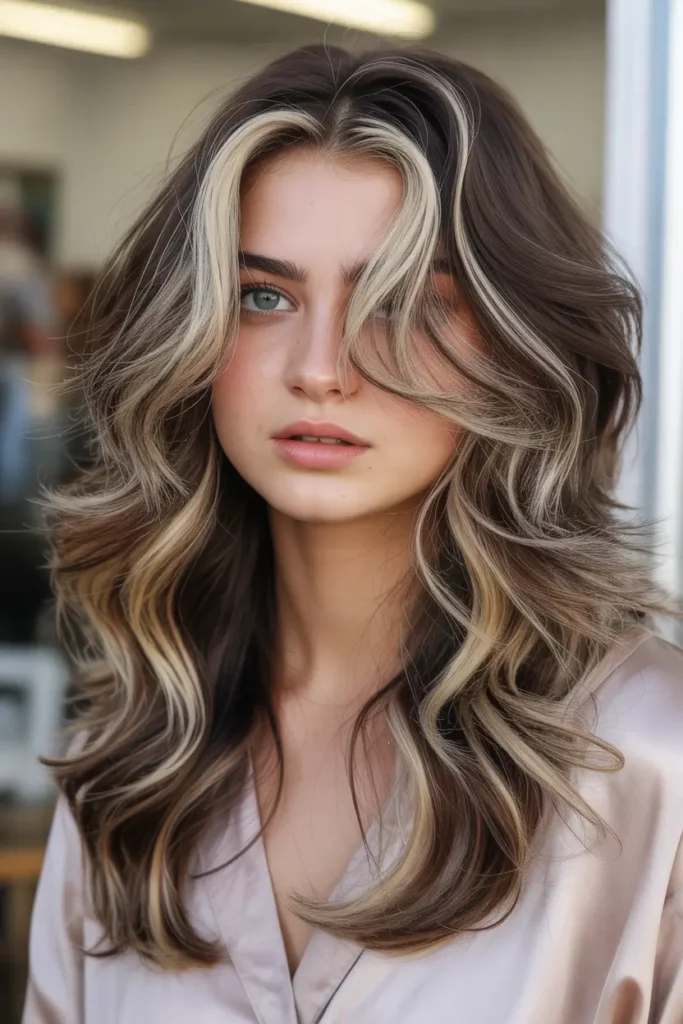 Y2K Skunk Hair with Wavy Layers