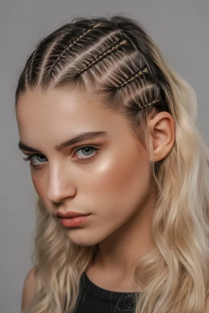 Zigzag Part With Baby Braids