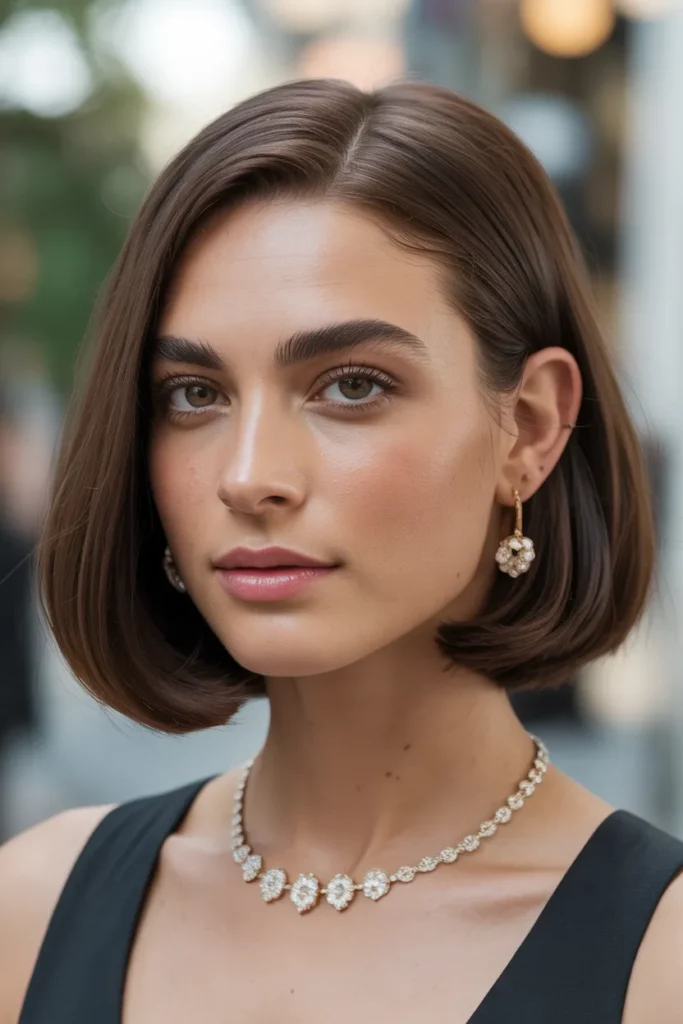 1. Classic Brunette Bob
