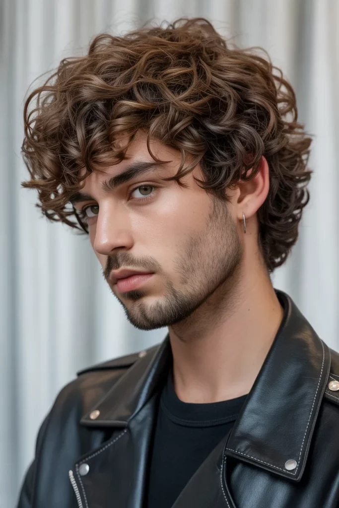 11. Edgy Curly Wolf Cut