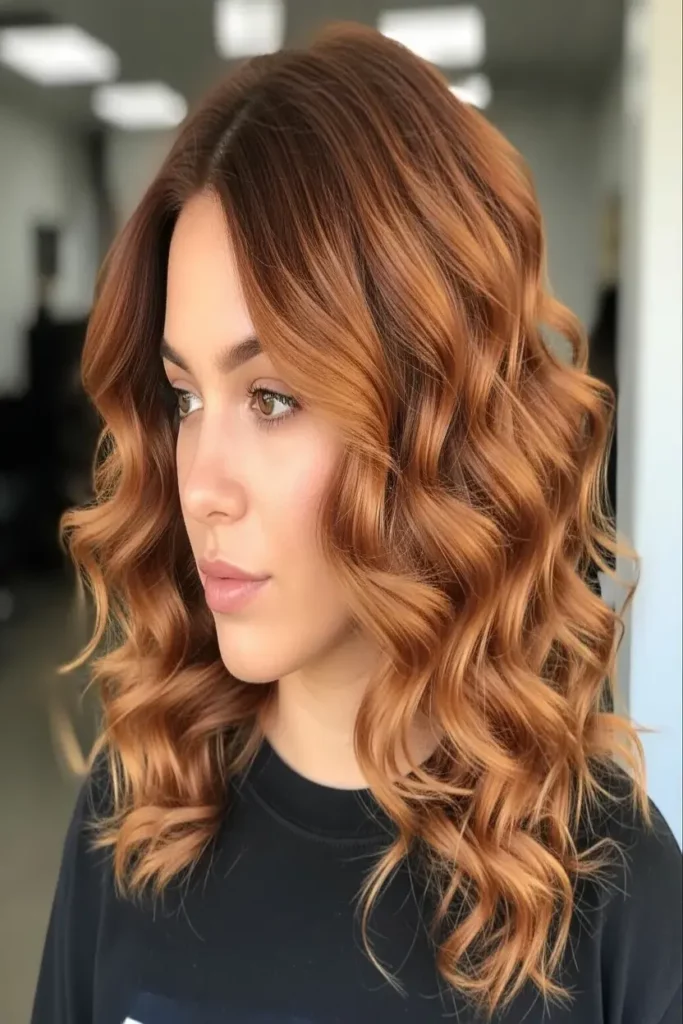 11. Soft Ginger Brown Balayage on Curls 832x1248 2