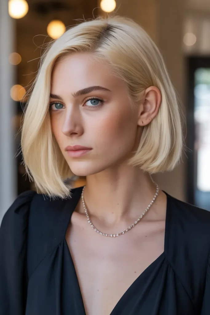 13. Blonde Bob with Blunt Ends