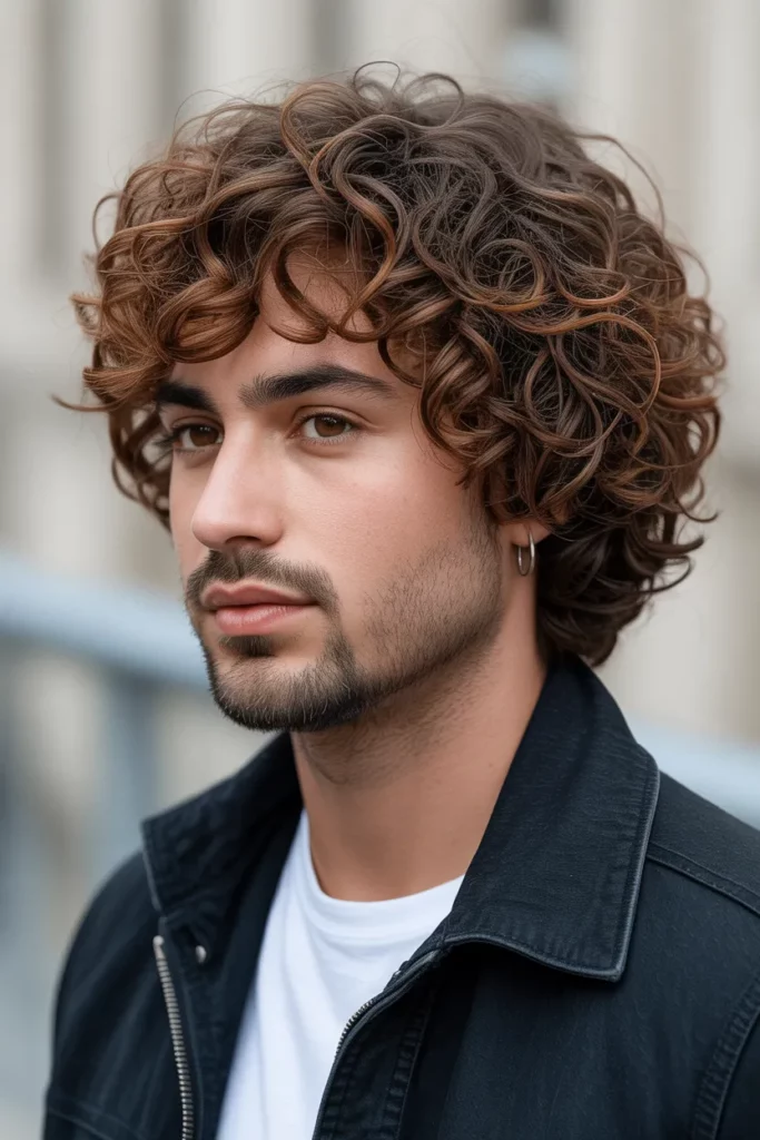 14. Bold Curly Wolf Cut