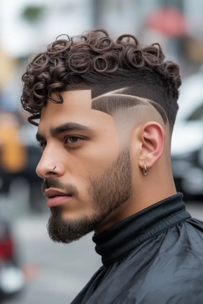 16. Curly High Top Fade