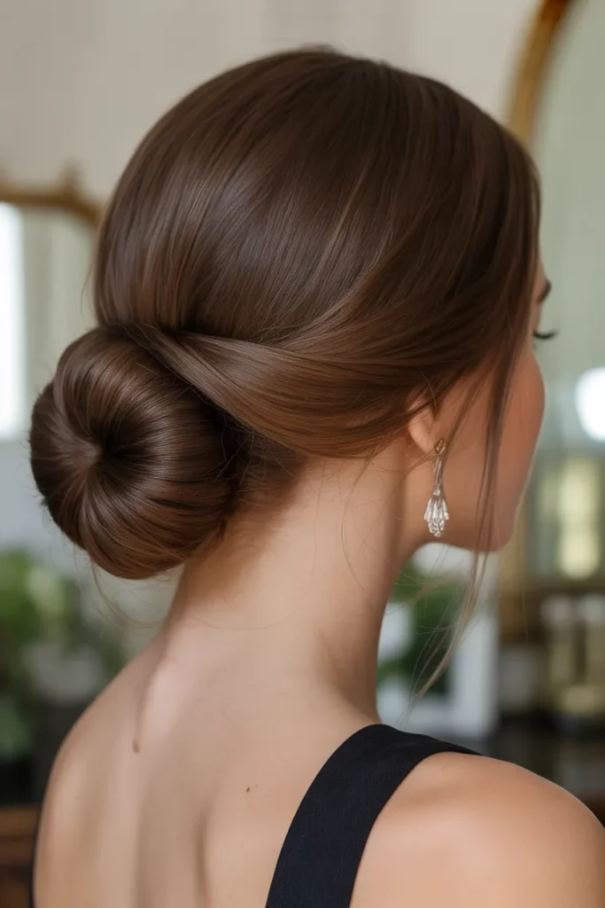 16. Glossy Brunette Updo