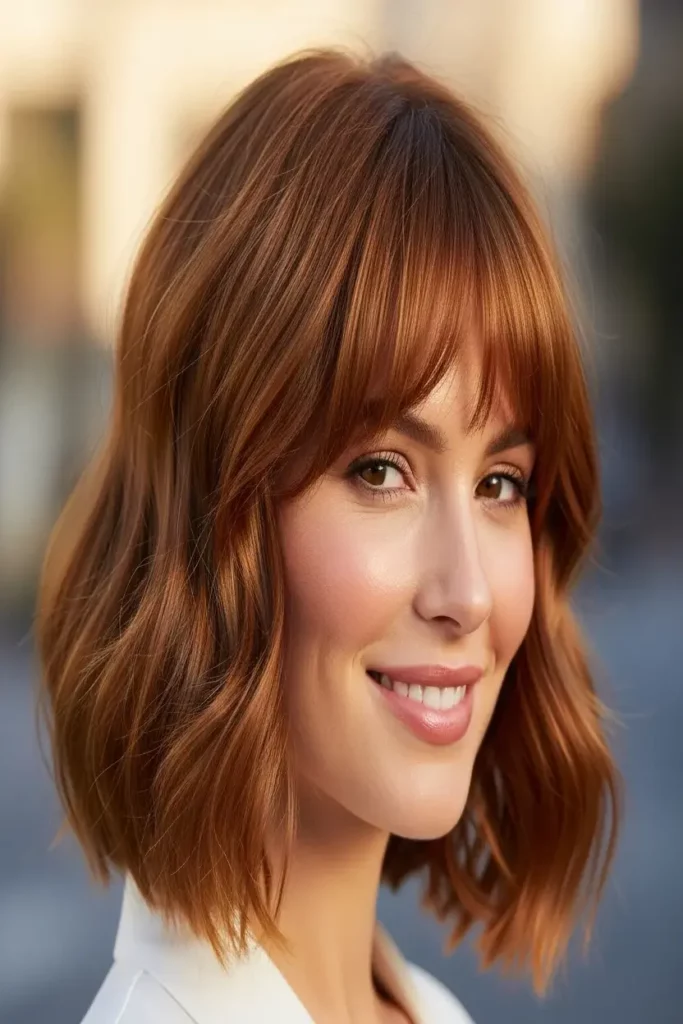 16. Wavy Ginger Brown Bob with Bangs 832x1248 1