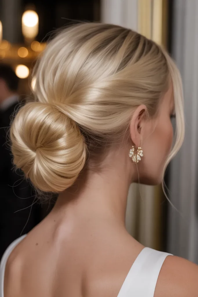 17. Glossy Blonde Updo