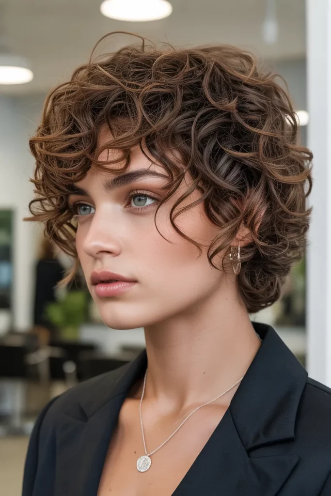 17. Textured Curly Wolf Cut
