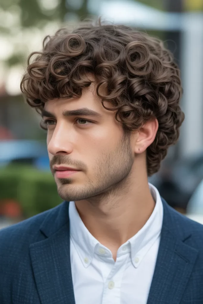 18. Curly Side Part
