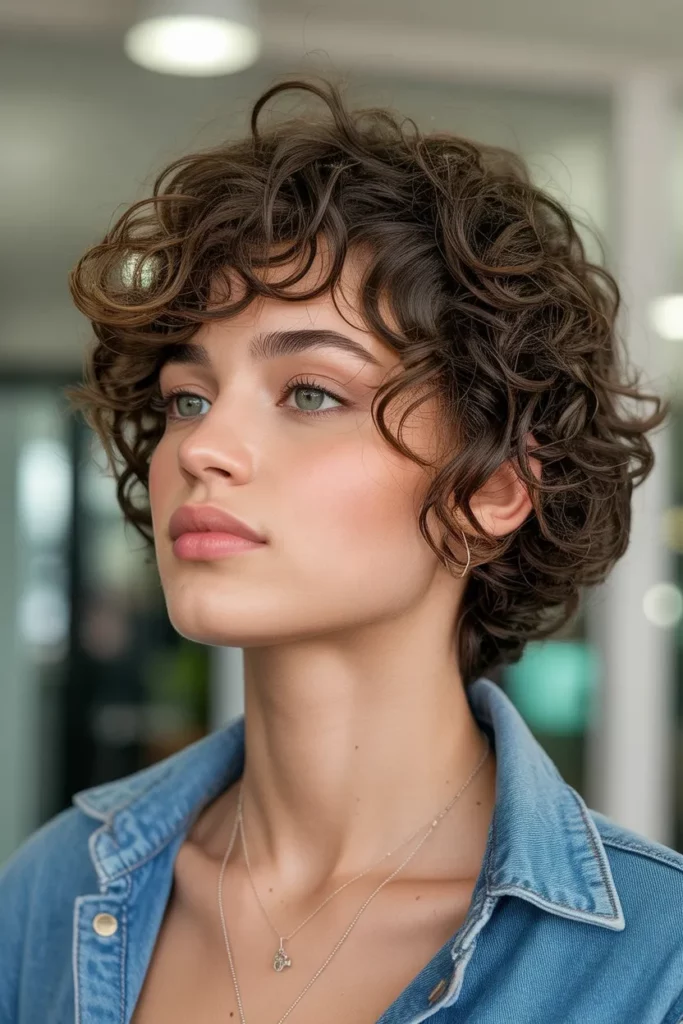 2. Short Curly Wolf Cut