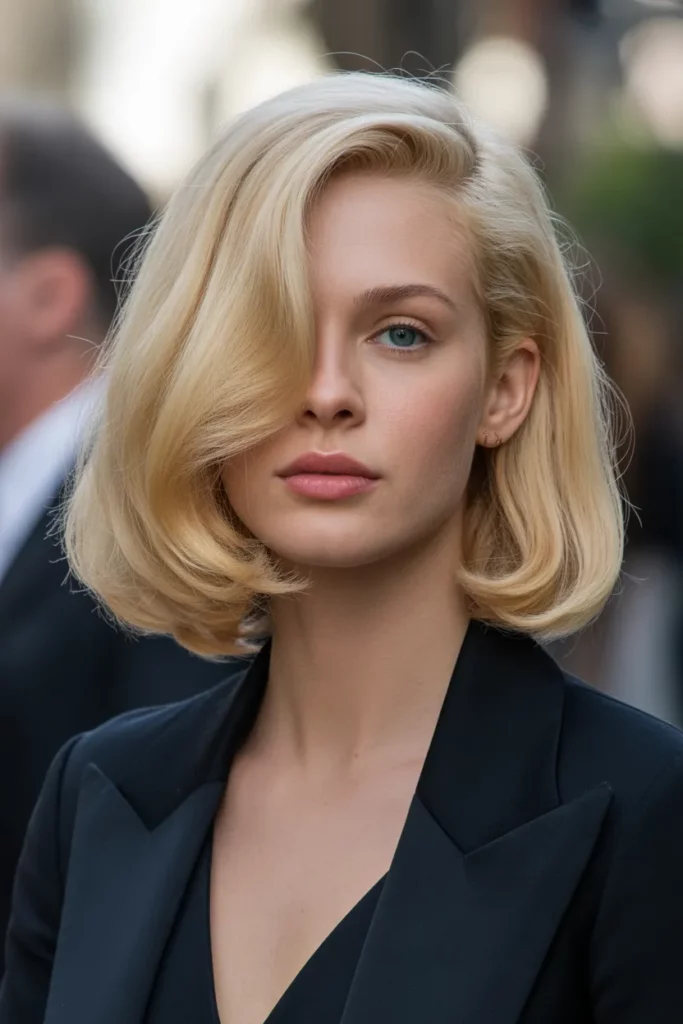 21. Blonde Hair with Inward Curve