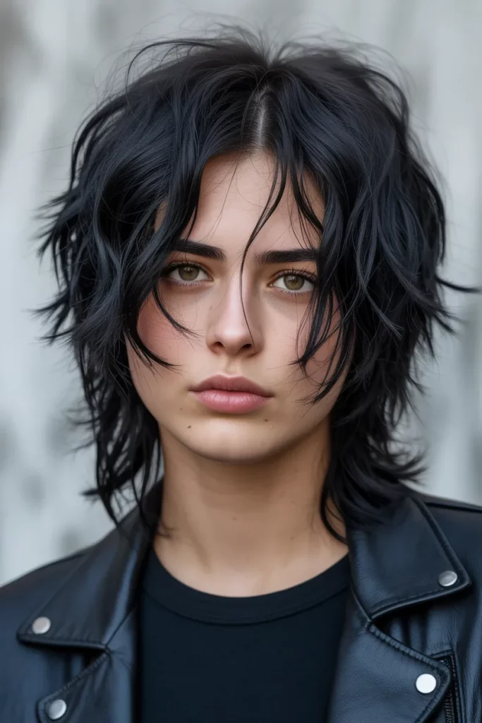 21. Bold Black Grunge Hairstyle