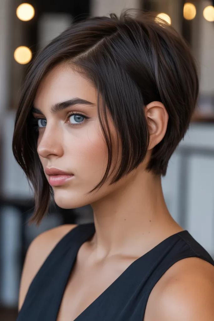 21. Sleek Angled Long Pixie Bob