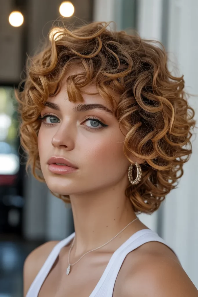 24. Glamorous Curly Wolf Cut