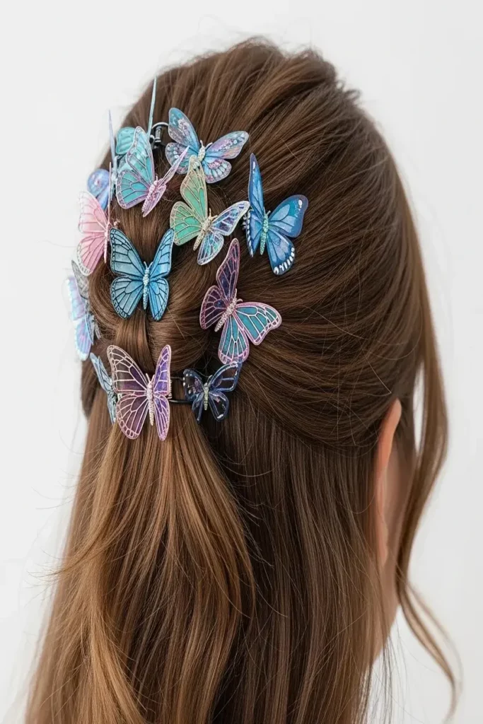 3. Half Up Butterfly Clips Style 832x1248 1