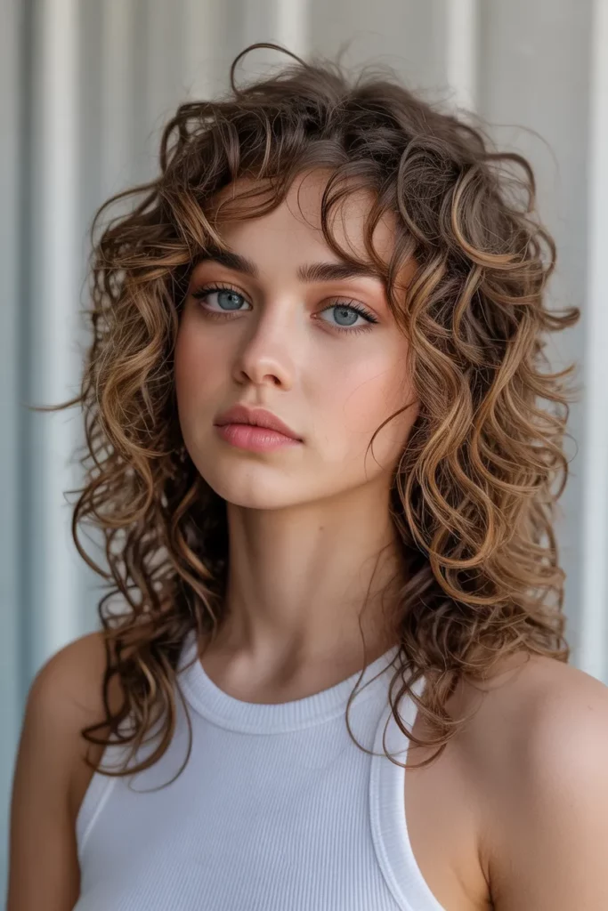 3. Long Curly Wolf Cut