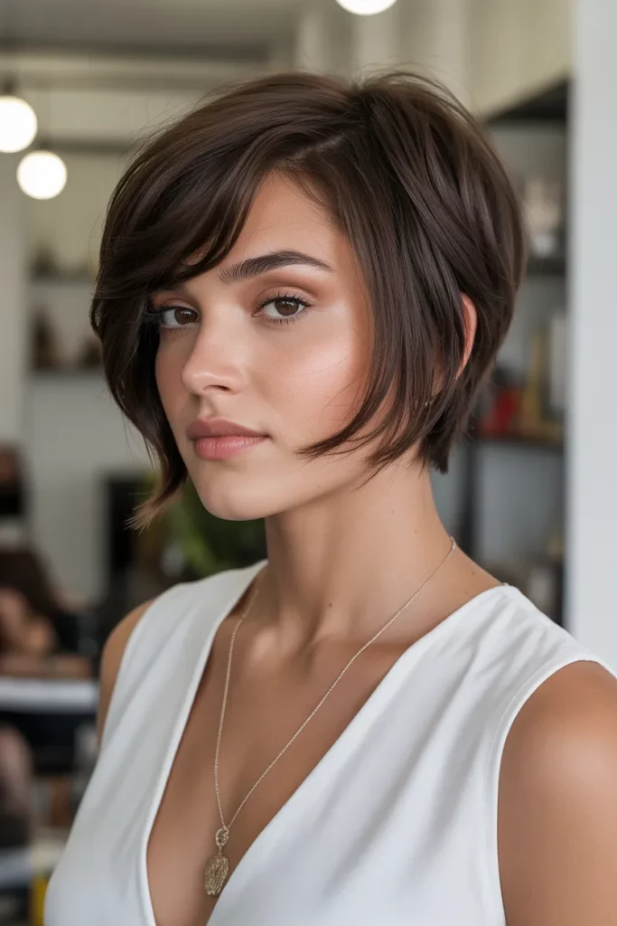 3. Long Pixie Bob with Side Swept Bangs