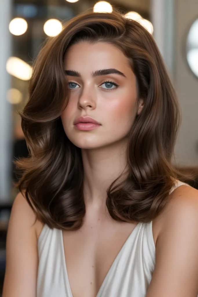 4. Old Money Brunette Blowout