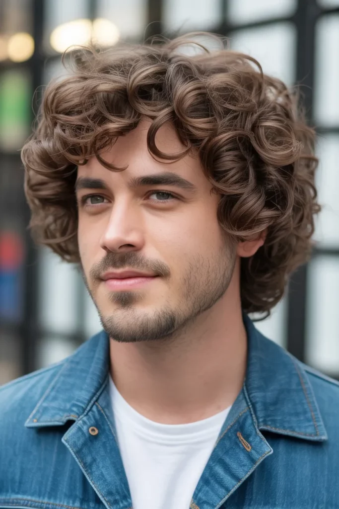 4. Subtle Mullet Men with Curly Hair