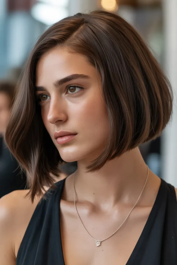 5. Brunette Bob with Side Part