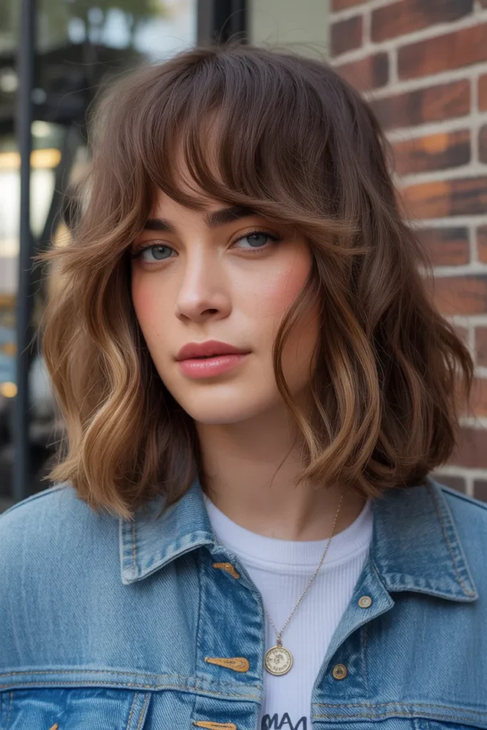 6. Grunge Hairstyles with Curtain Bangs