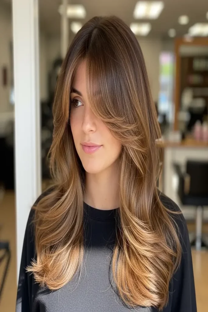 6. Long Layers with Curtain Bangs 832x1248 1