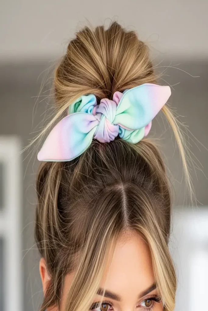 6. Messy Bun with Pastel Scrunchie 832x1248 1