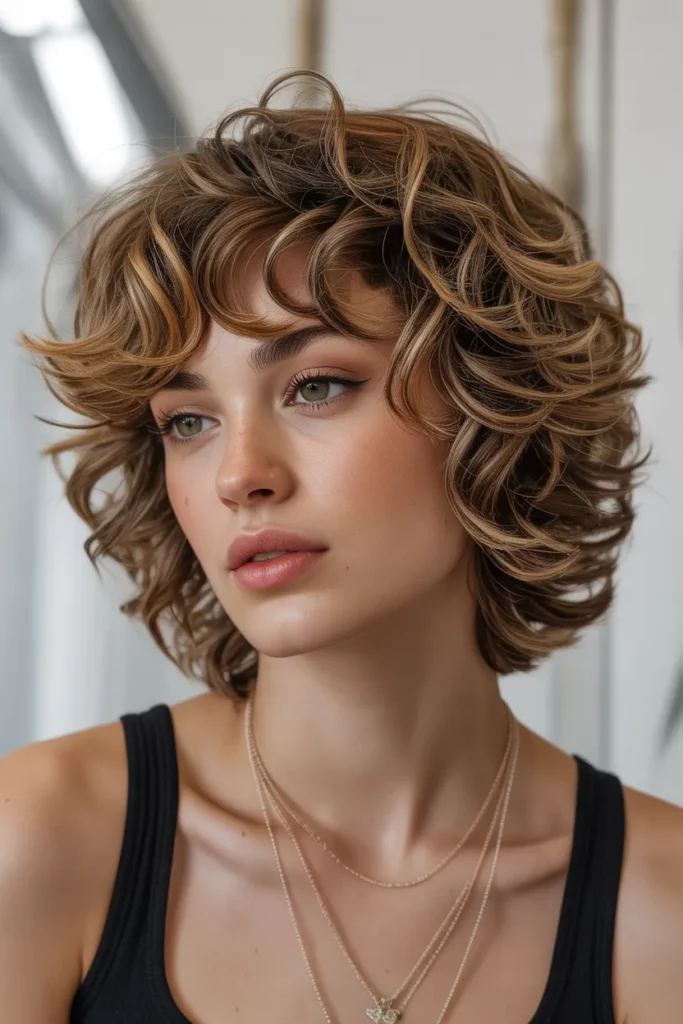 6. Shag Inspired Curly Wolf Cut