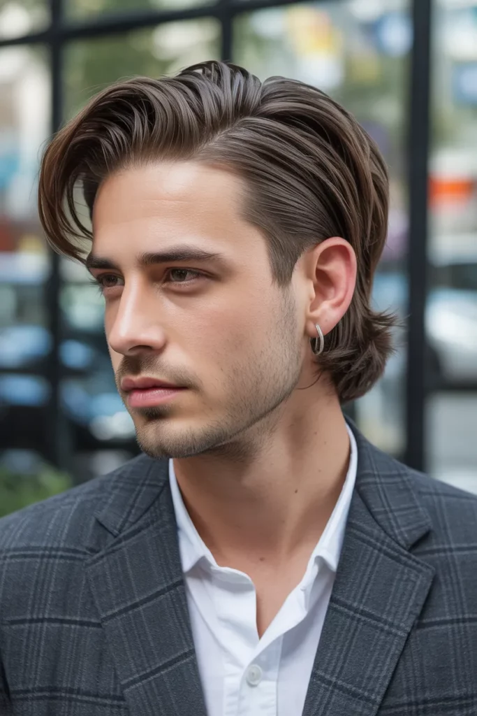 6. Subtle Mullet Men with Side Part