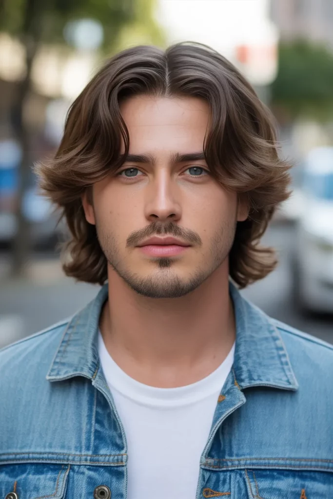 7. Subtle Mullet Men with Middle Part